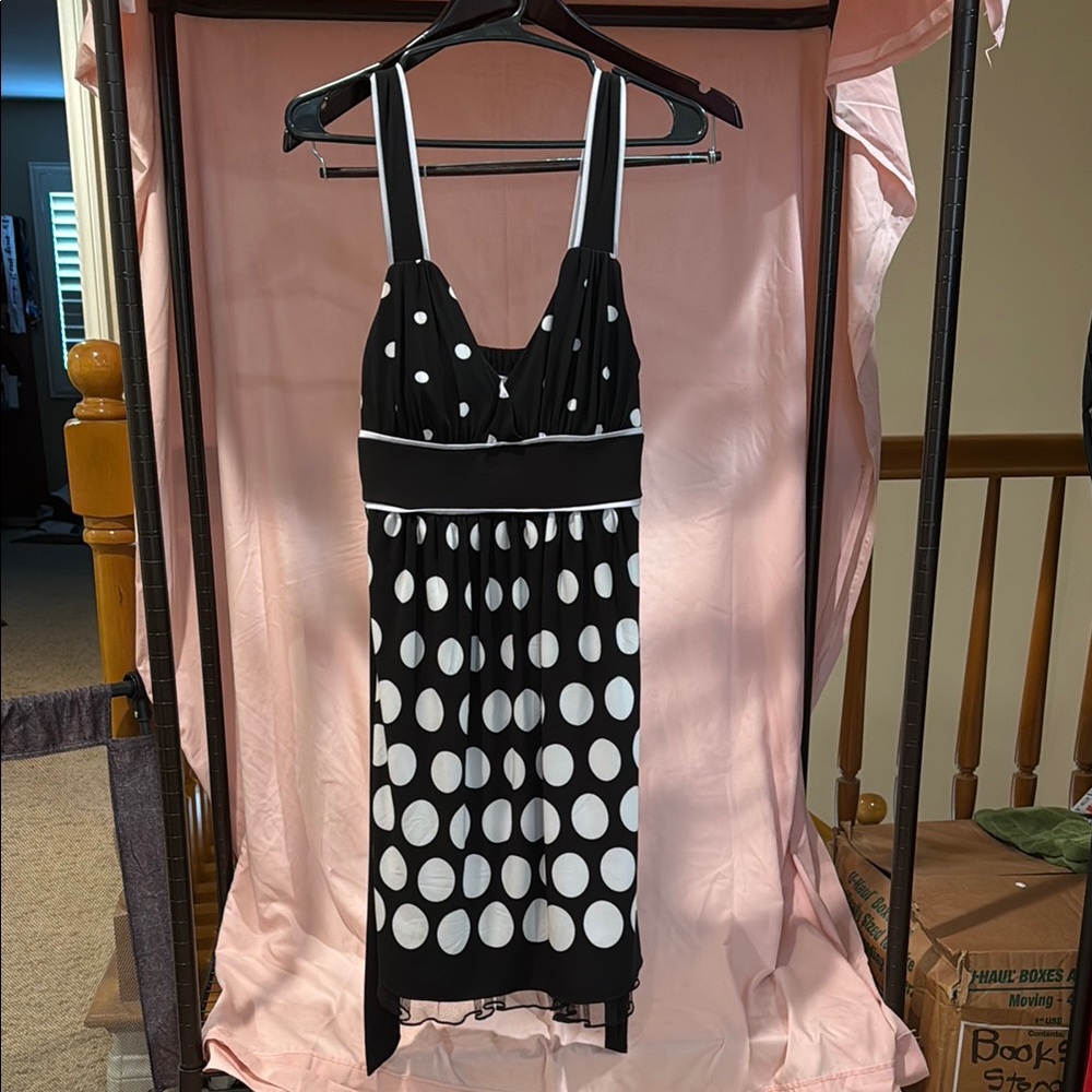 Chic Black and White Polka Dot Dress by Speechless